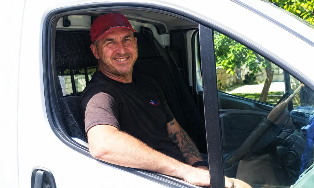 Nick D in the van